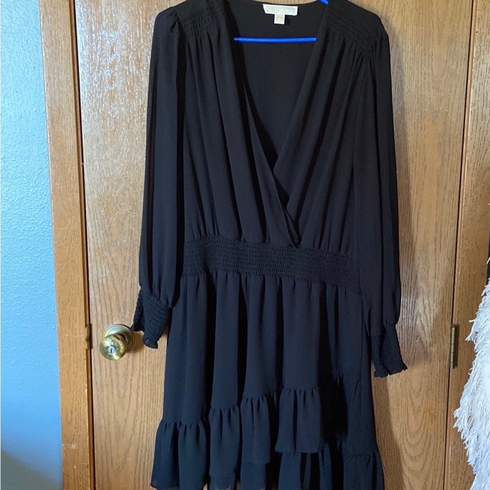 Michael Kors Plus Size Smoked Ruffled Dress